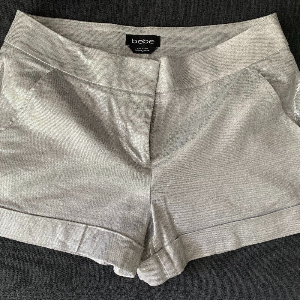 BEBE Sexy Silver Shorts